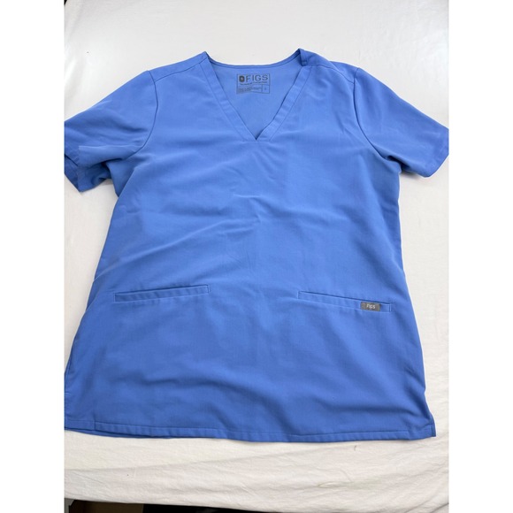 Figs Tops - FIGS Technical Collection Blue V-Neck Scrub Top Womens Large 2-Pocket Large